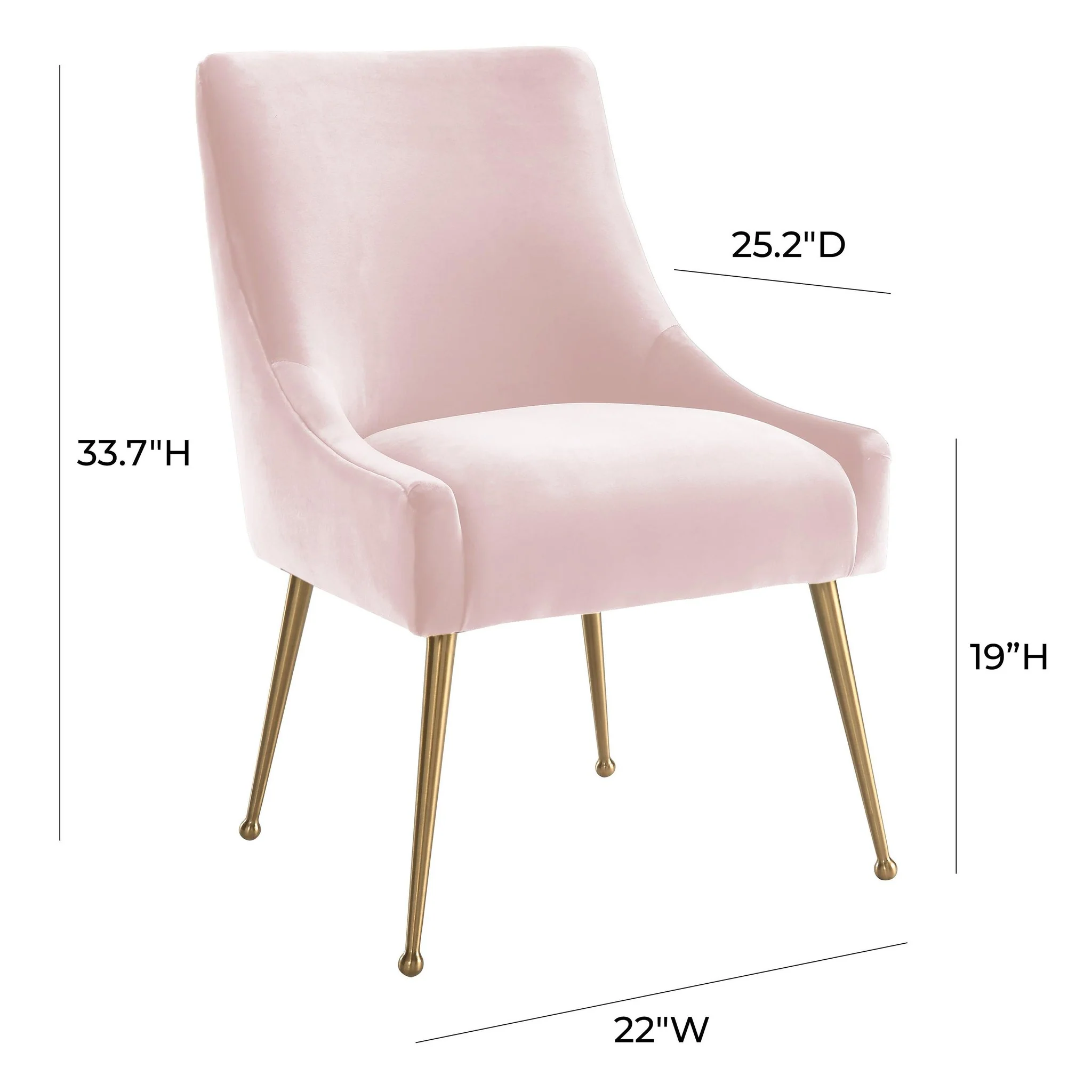 Beatrix Blush Velvet Side Chair - Image 7