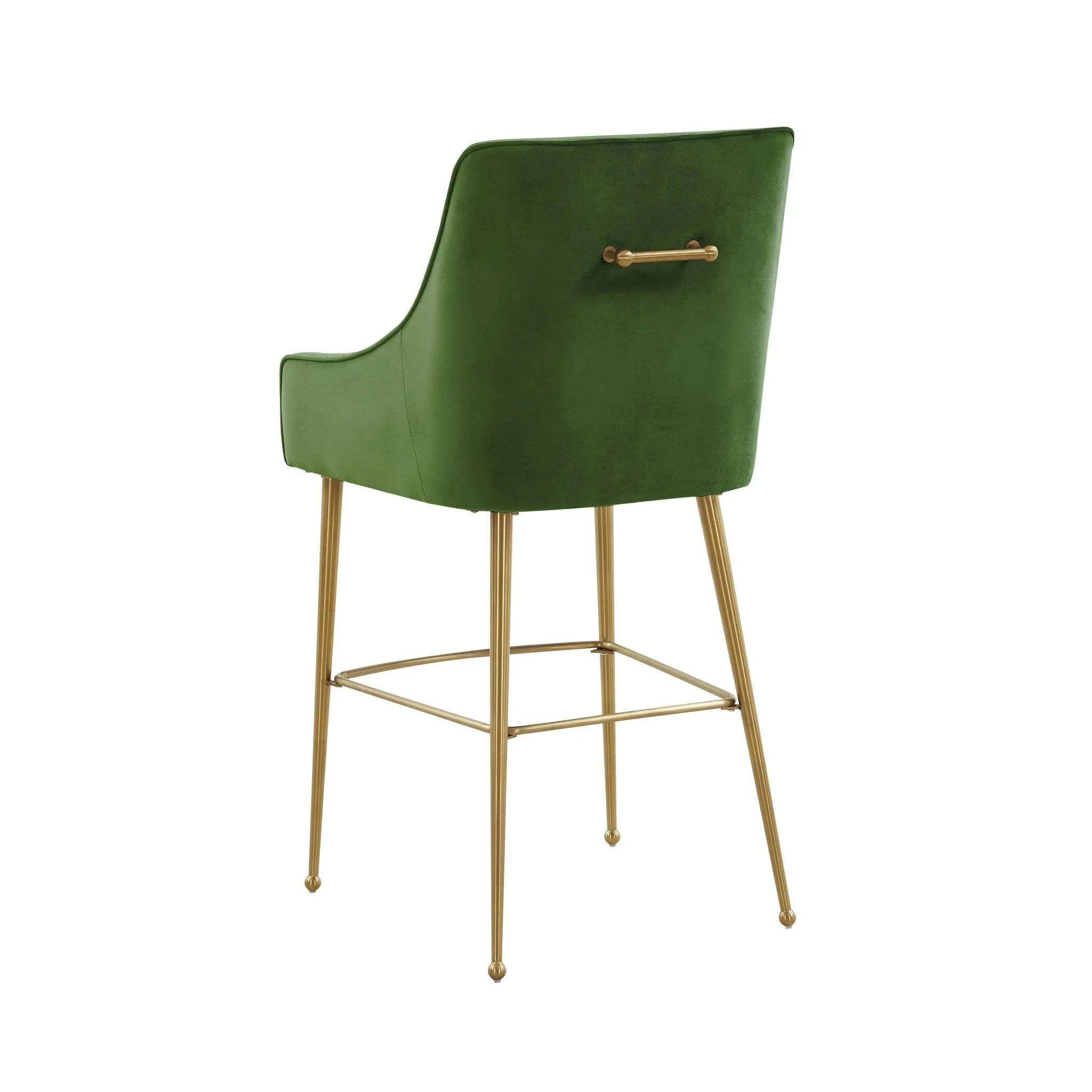 Beatrix Green Velvet Bar Stool - Gold Legs - Image 4