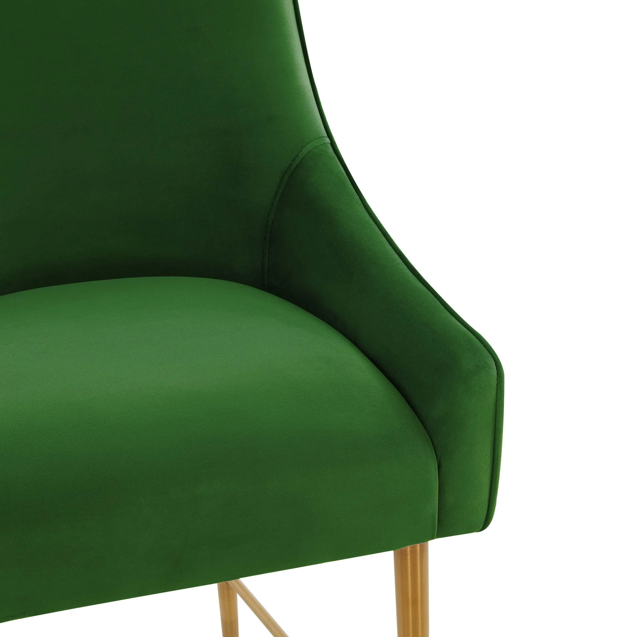 Beatrix Green Velvet Bar Stool - Gold Legs - Image 5