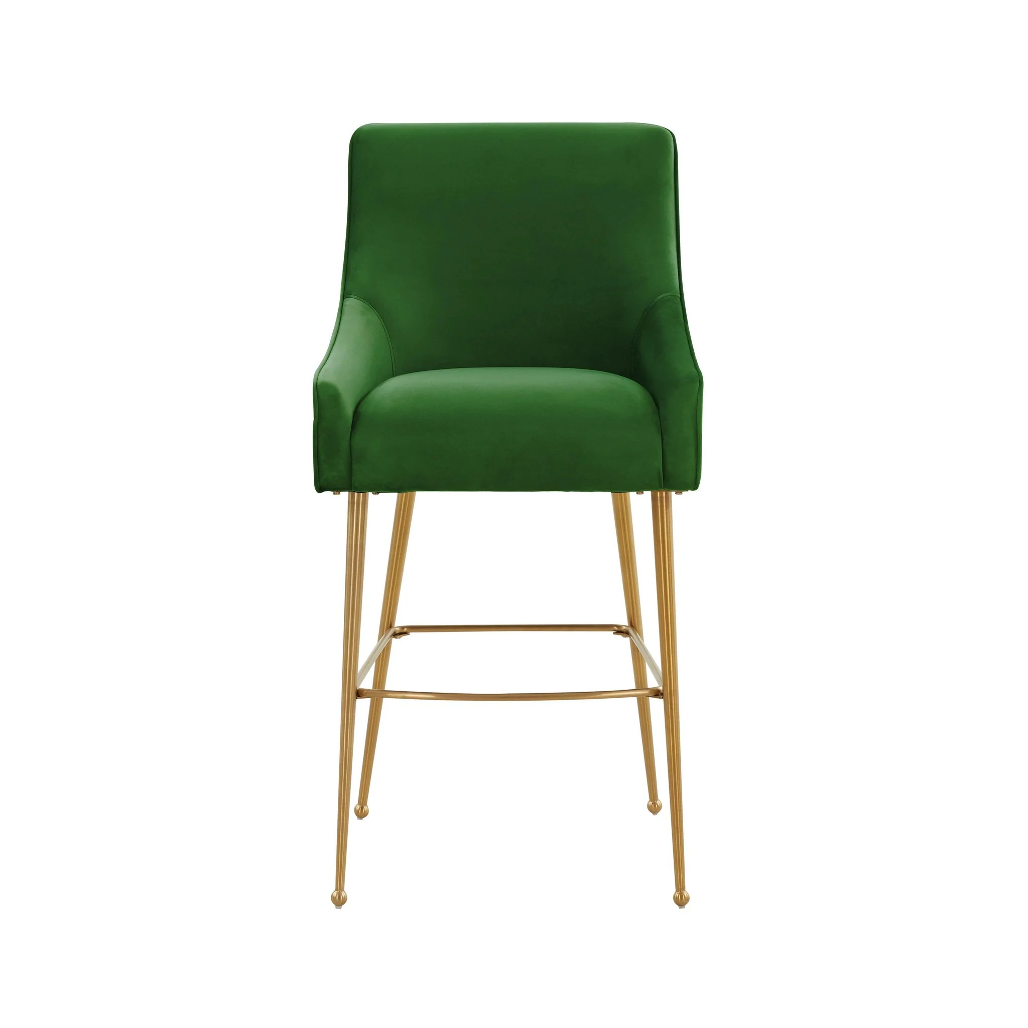 Beatrix Green Velvet Counter Stool - Gold Legs - Image 3