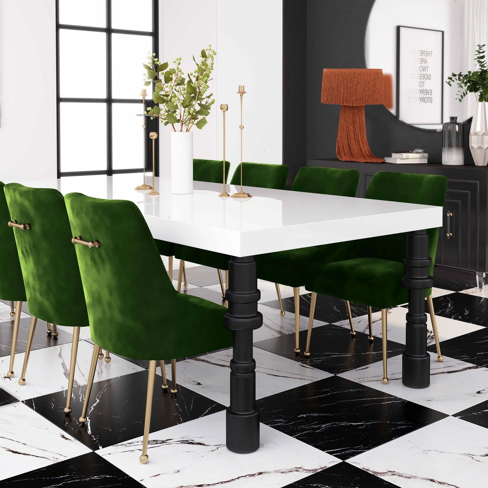 Beatrix Green Velvet Side Chair - Image 6