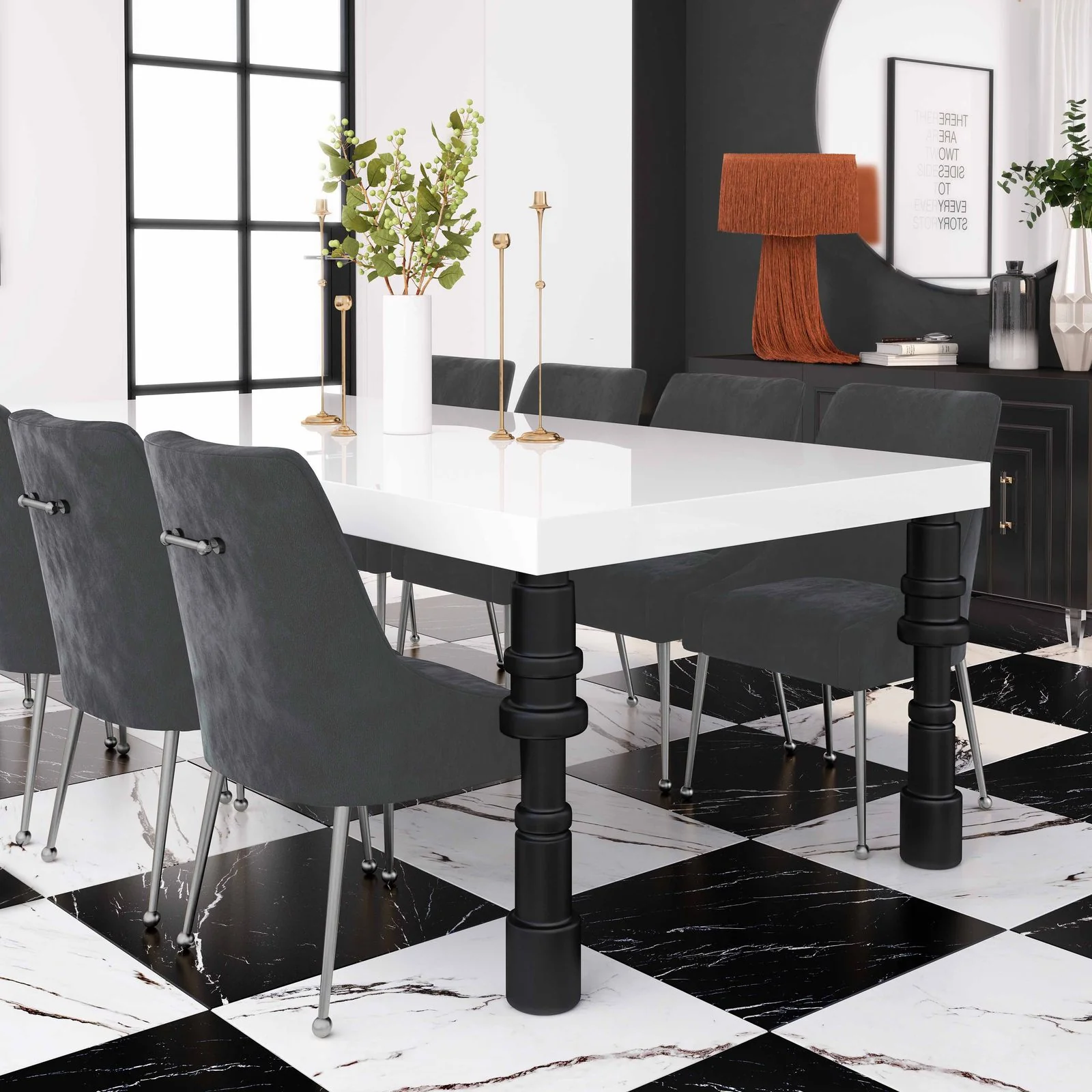 Beatrix Grey Velvet Side Chair - Image 2