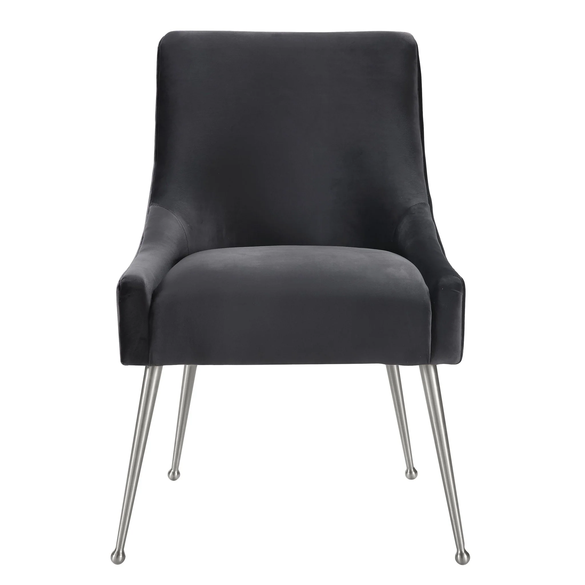 Beatrix Grey Velvet Side Chair - Image 3
