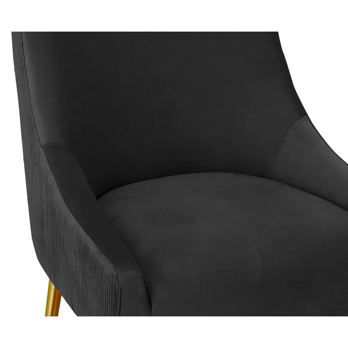 Beatrix Pleated Black Velvet Counter Stool - Image 5
