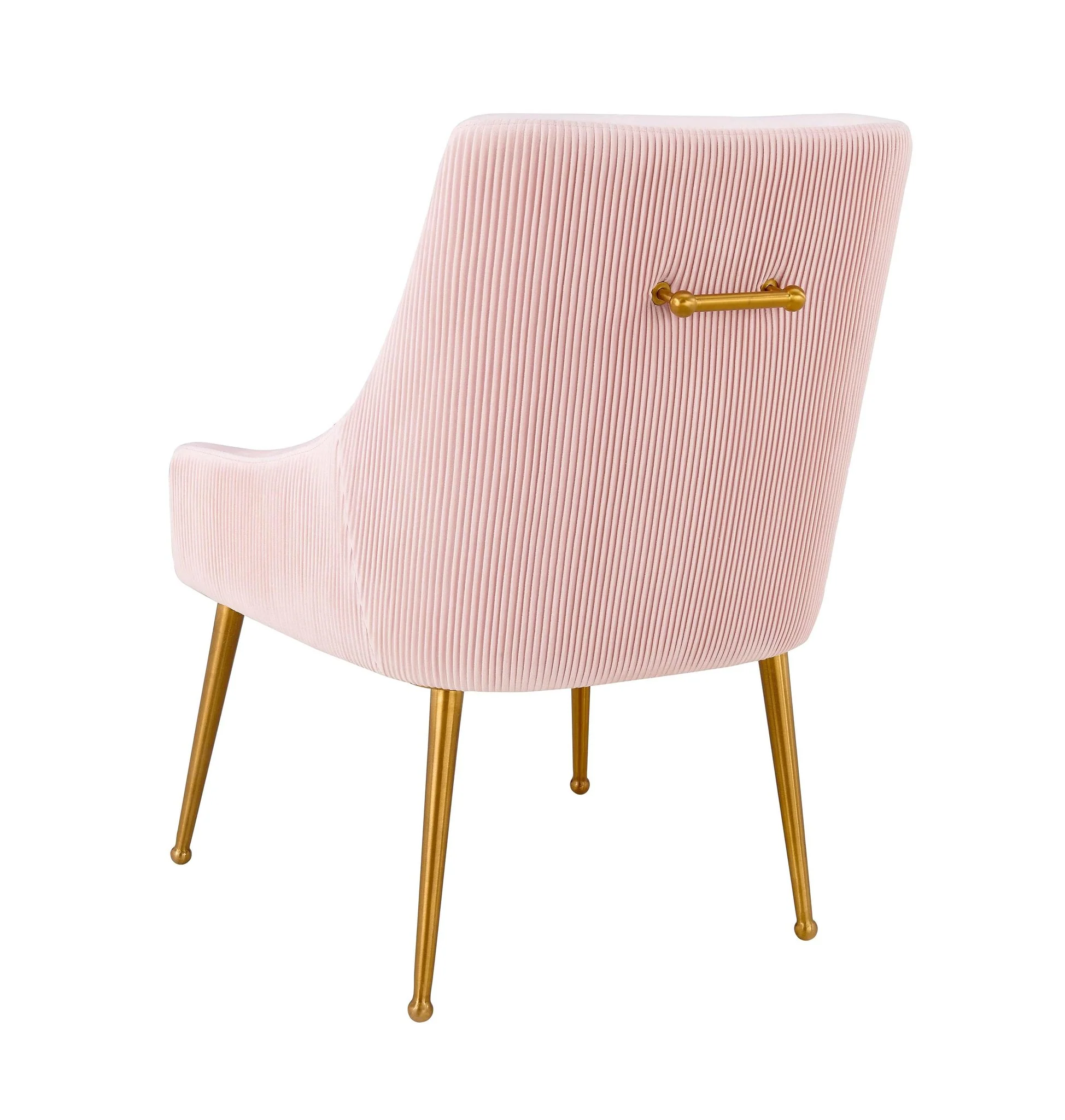 Beatrix Pleated Blush Velvet Side Chair - Image 4