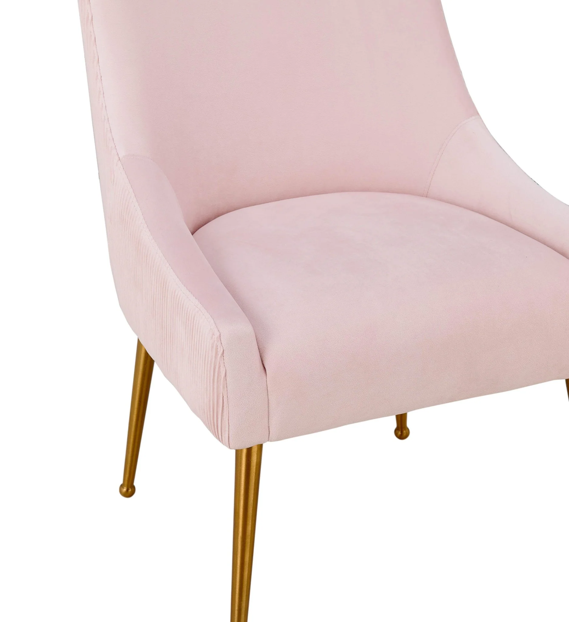 Beatrix Pleated Blush Velvet Side Chair - Image 5