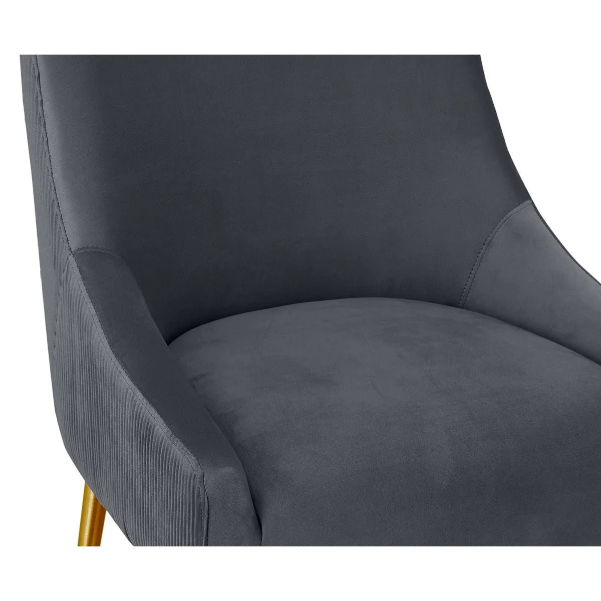 Beatrix Pleated Dark Grey Velvet Bar Stool - Image 5