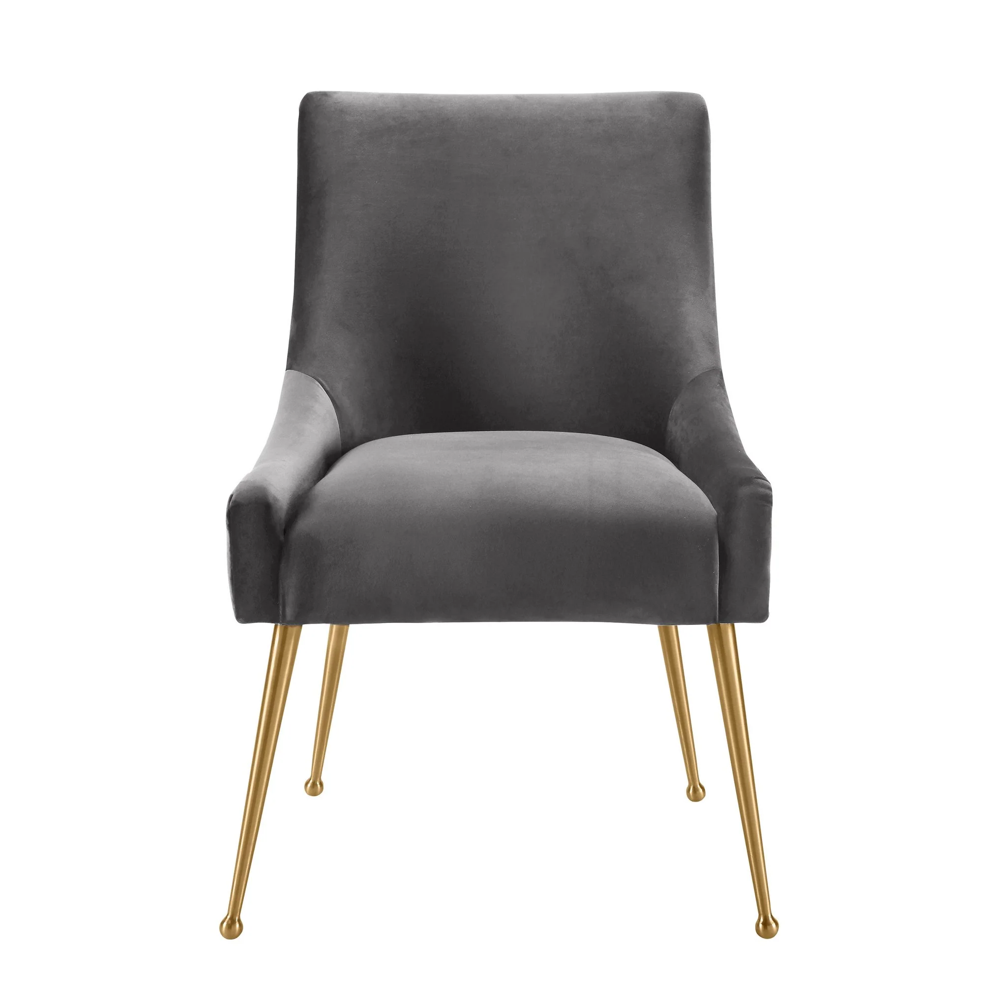 Beatrix Pleated Grey Velvet Side Chair - Image 3