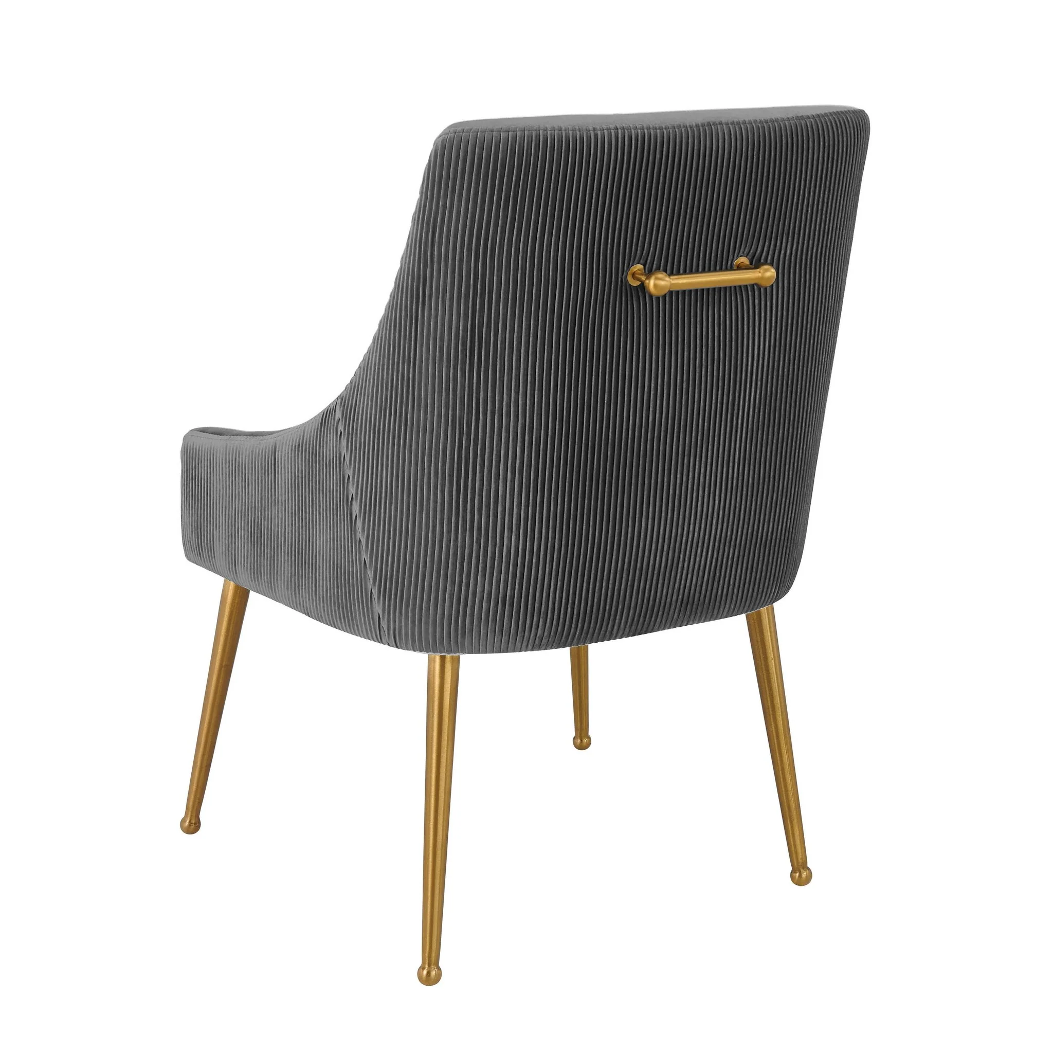 Beatrix Pleated Grey Velvet Side Chair - Image 4