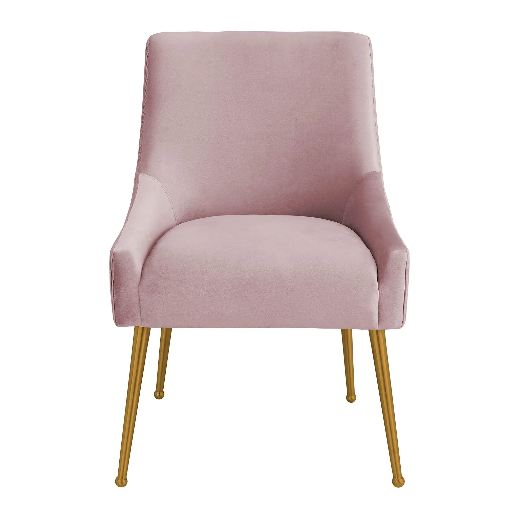 Beatrix Pleated Mauve Velvet Side Chair - Image 3