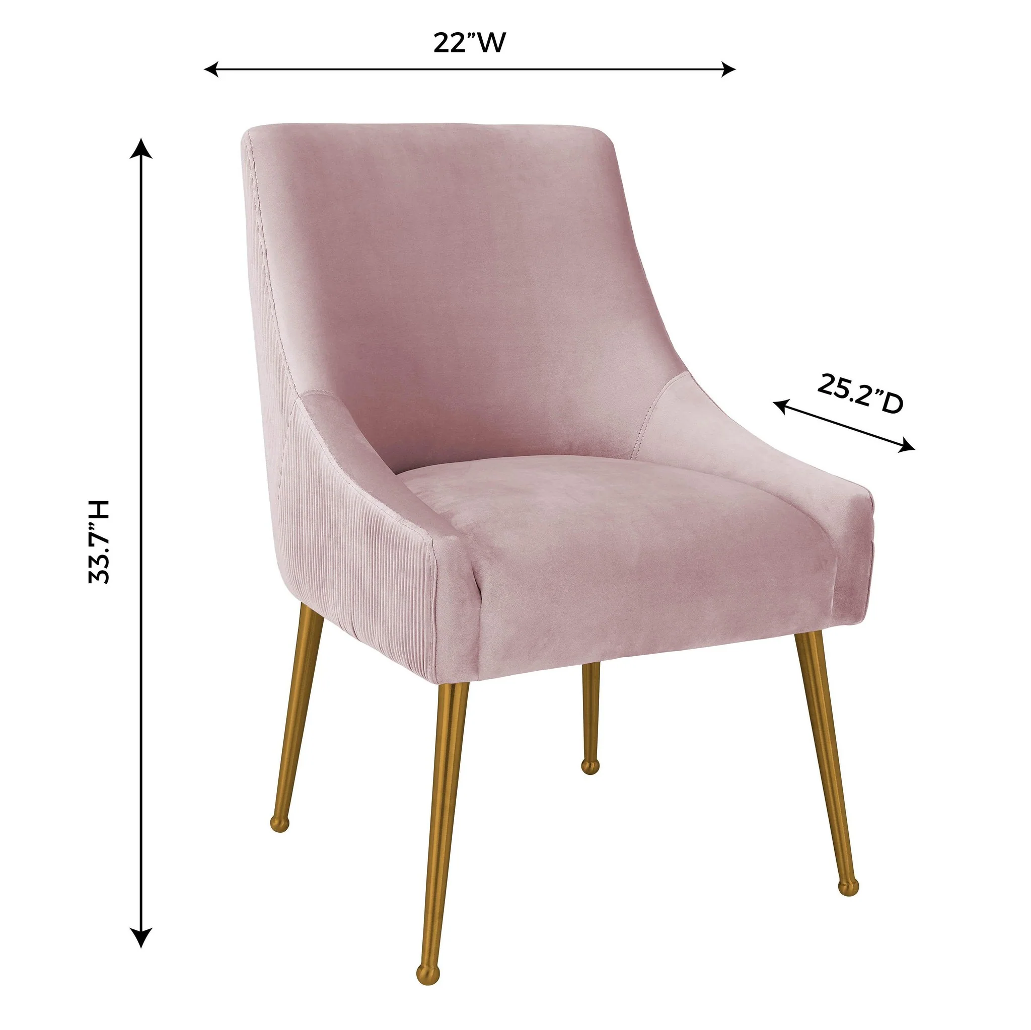 Beatrix Pleated Mauve Velvet Side Chair - Image 8