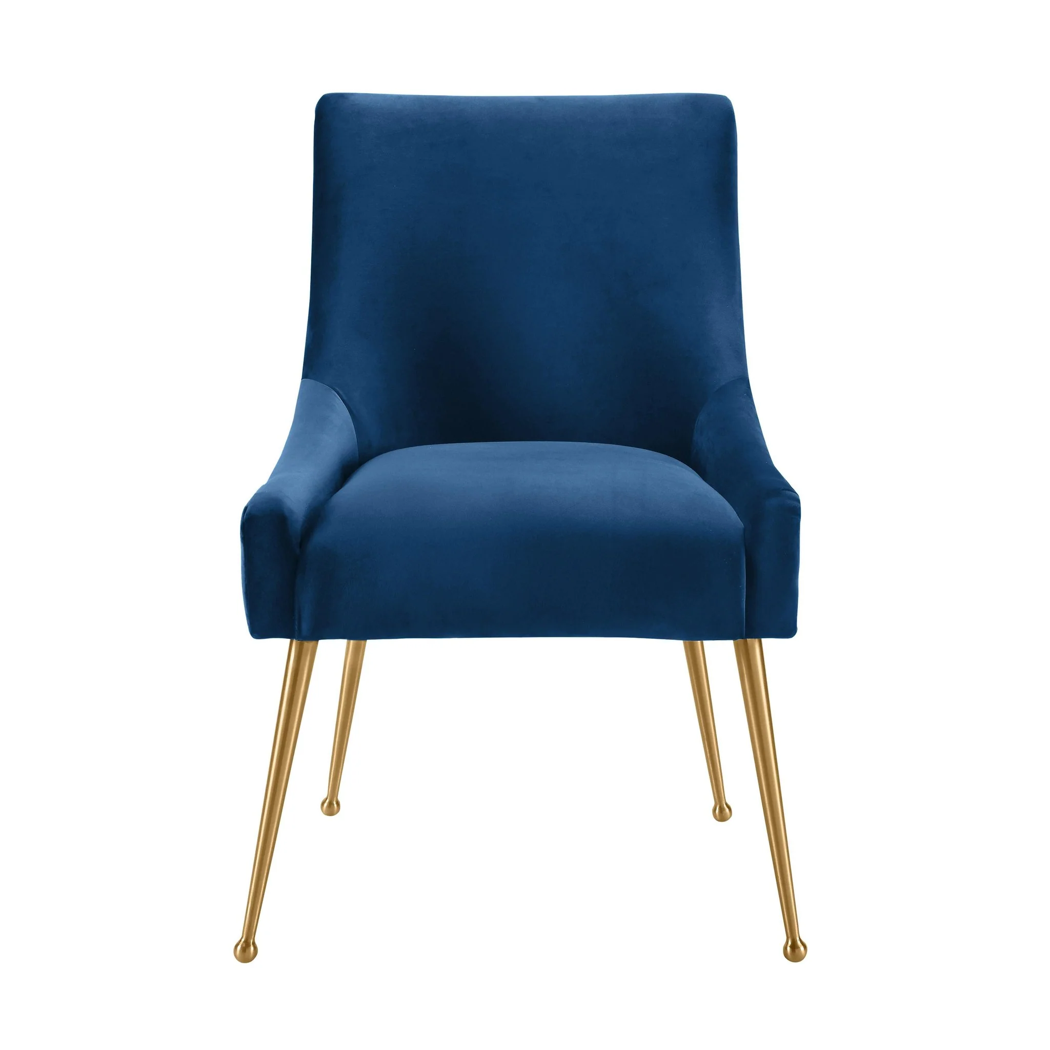 Beatrix Pleated Navy Velvet Side Chair - Image 3