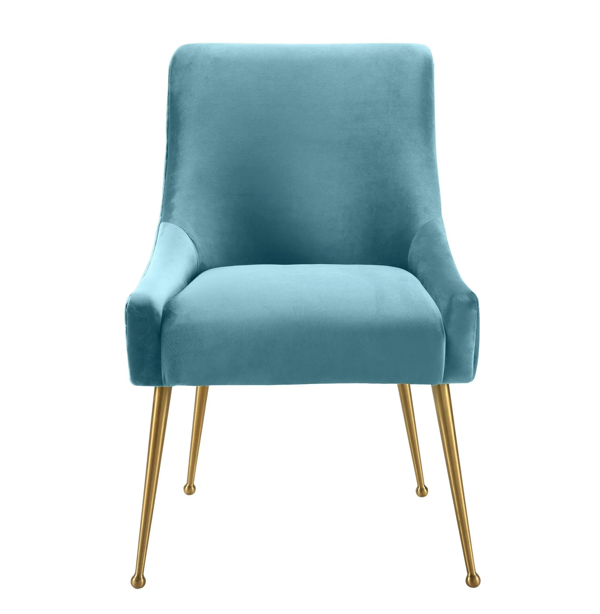 Beatrix Sea Blue Velvet Side Chair - Image 3