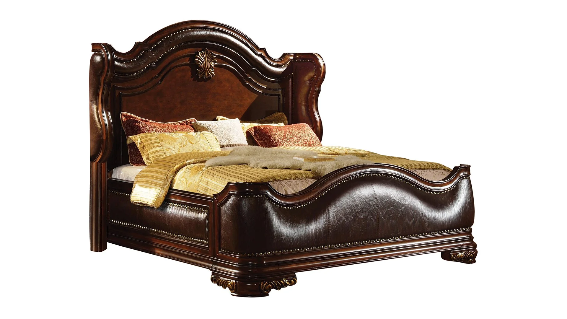 Bella 4 Pc King Bed Dark Walnut - Image 2
