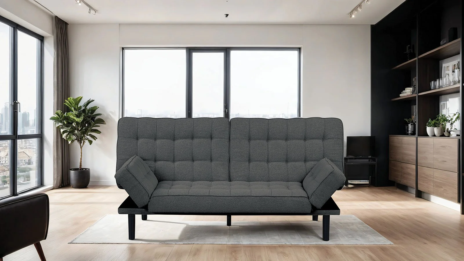 Bellevue Futon Sofa, Dark Gray - Image 5