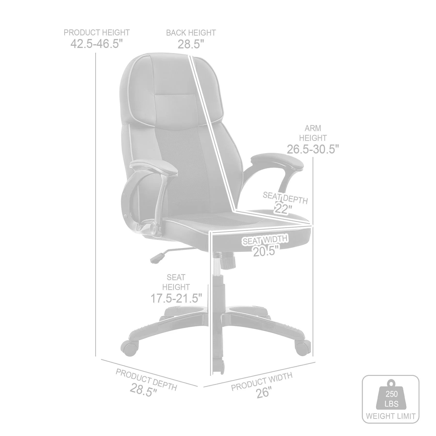 Bender Adjustable Racing Gaming Chair in Black Faux Leather with Dark Gray Accents - Image 8