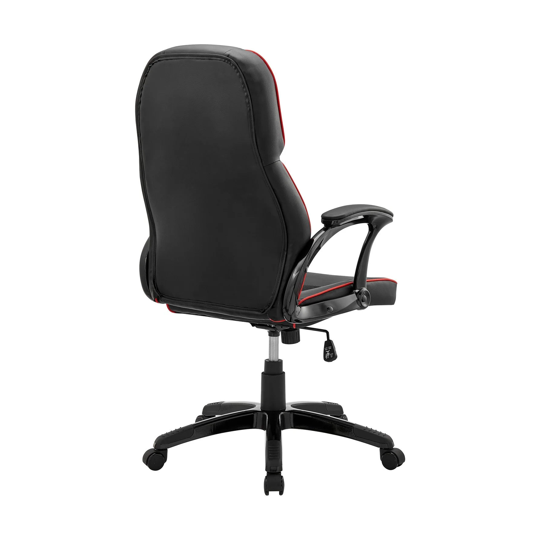 Bender Adjustable Racing Gaming Chair in Black Faux Leather with Red Accents - Image 4