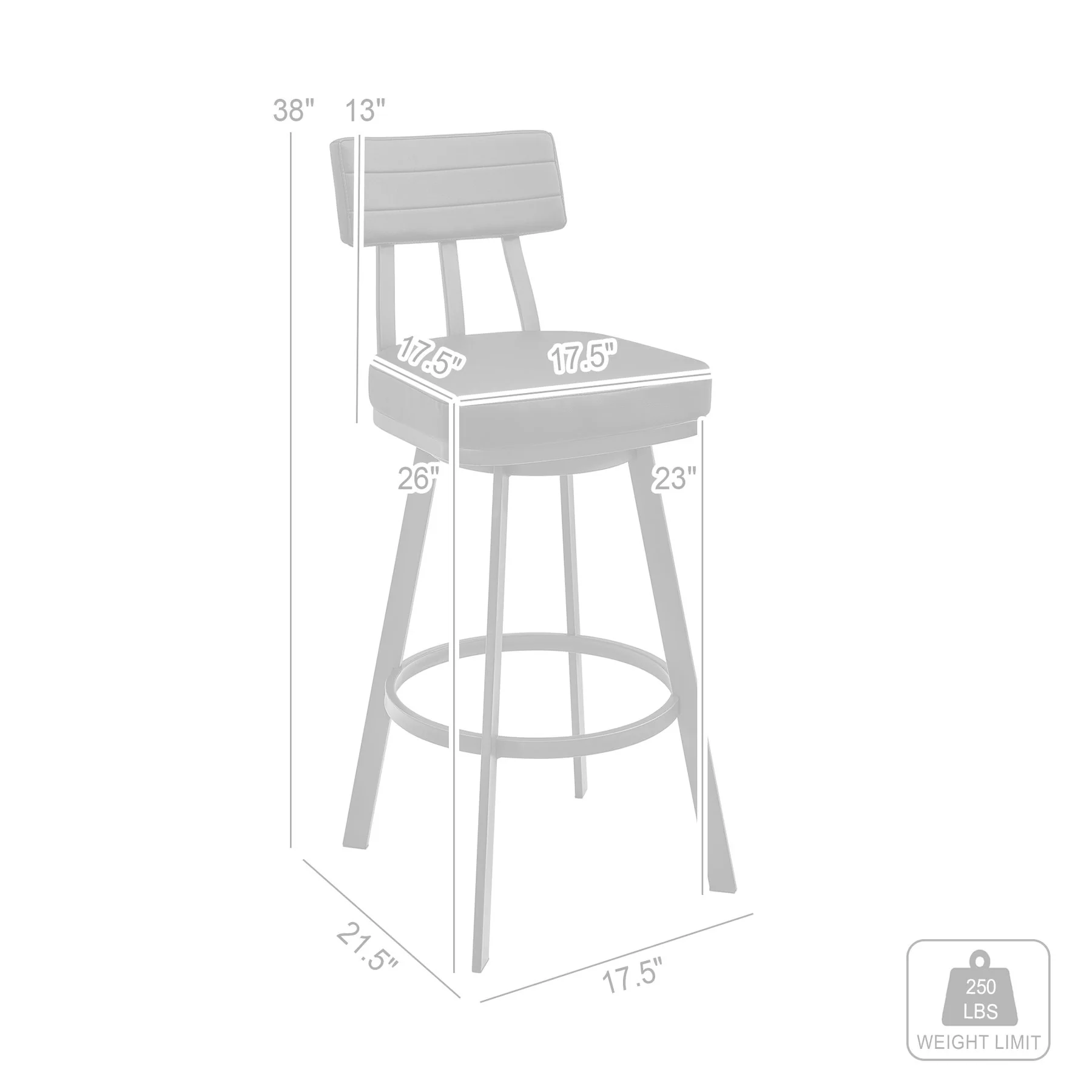 Benjamin Swivel Counter Stool in Black Metal with Black Faux Leather - Image 10