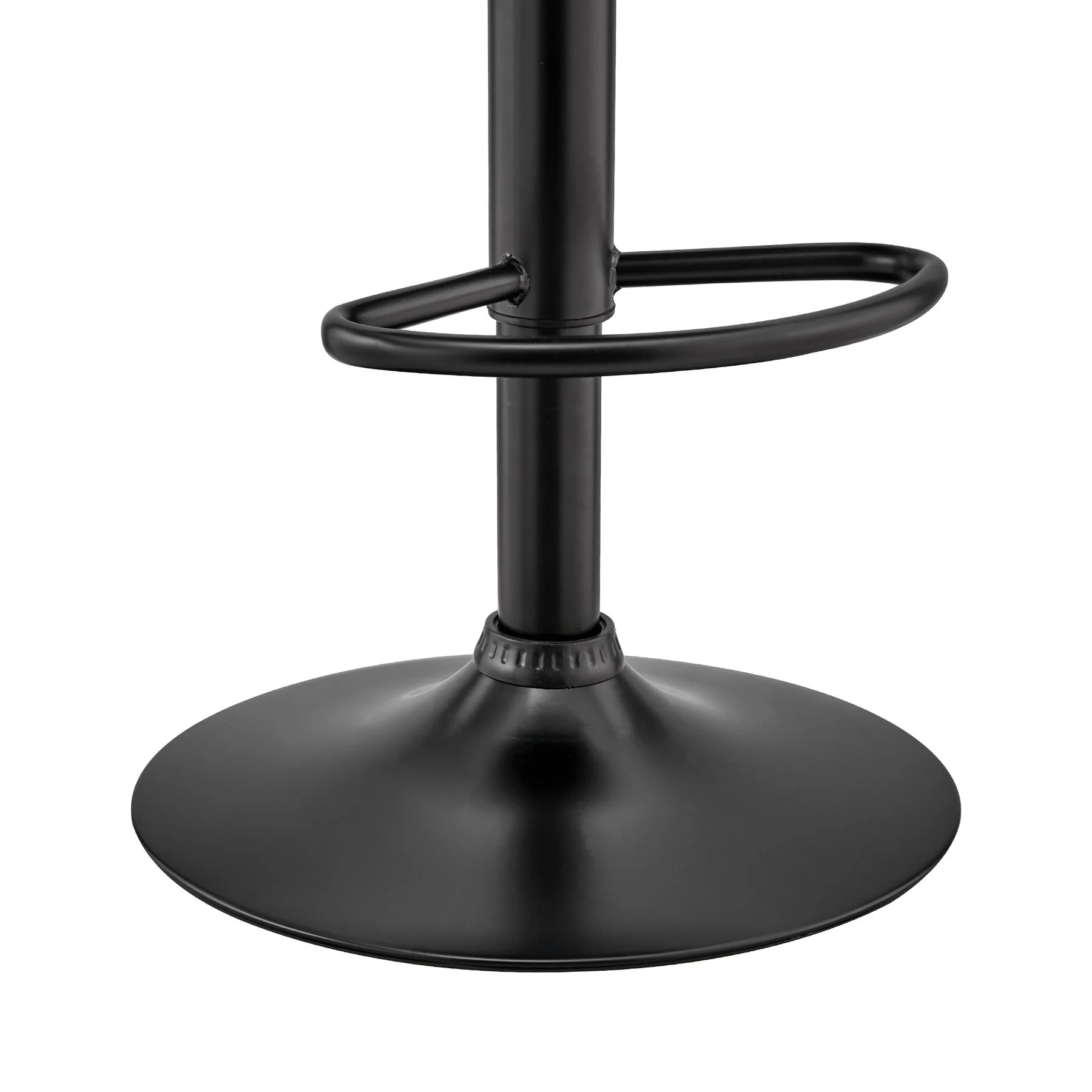 Benson Adjustable Gray Faux Leather and Black Wood Bar Stool with Black Base - Image 8