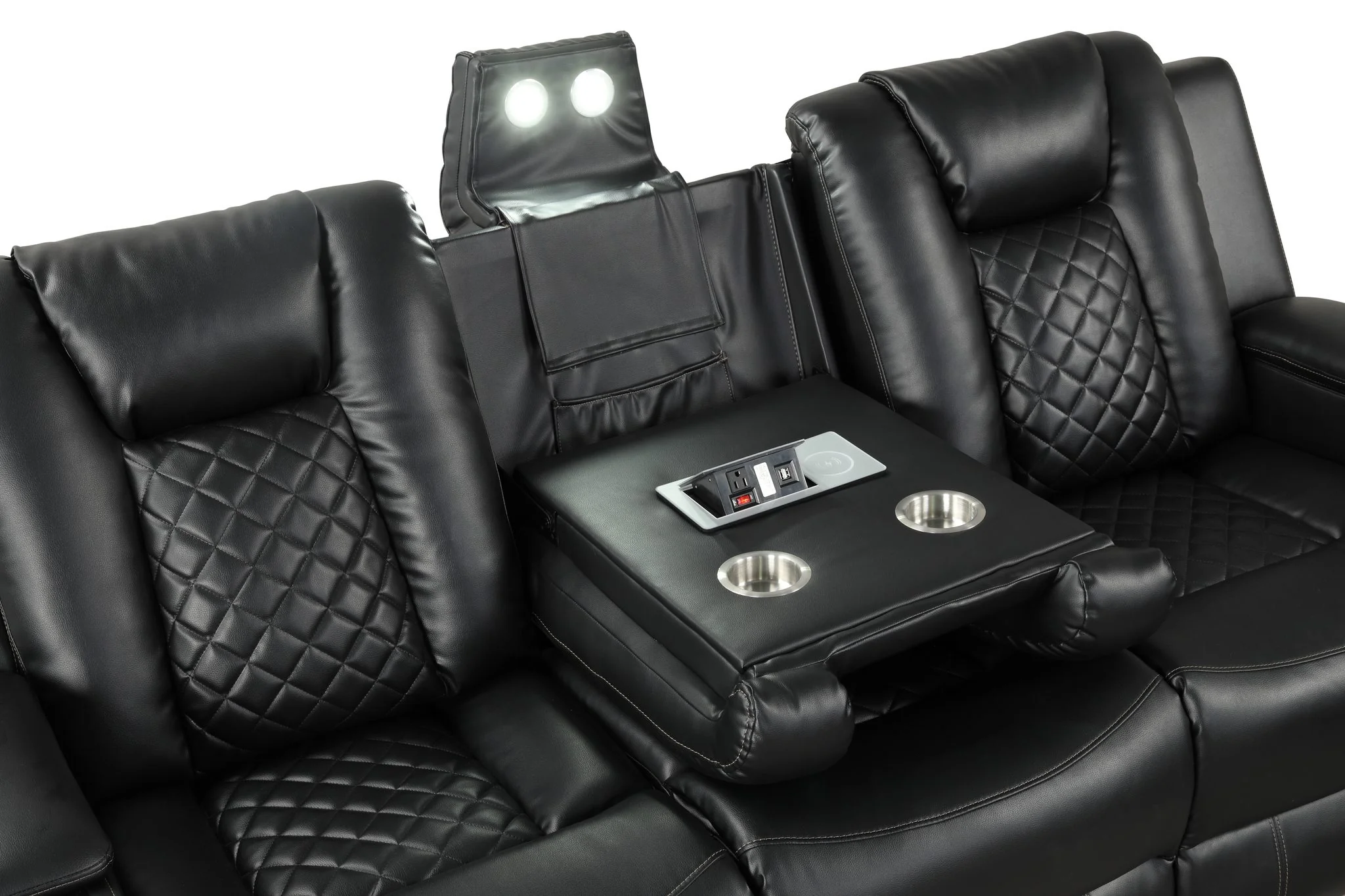 Benz 2PC Living Room Set Black - Image 10
