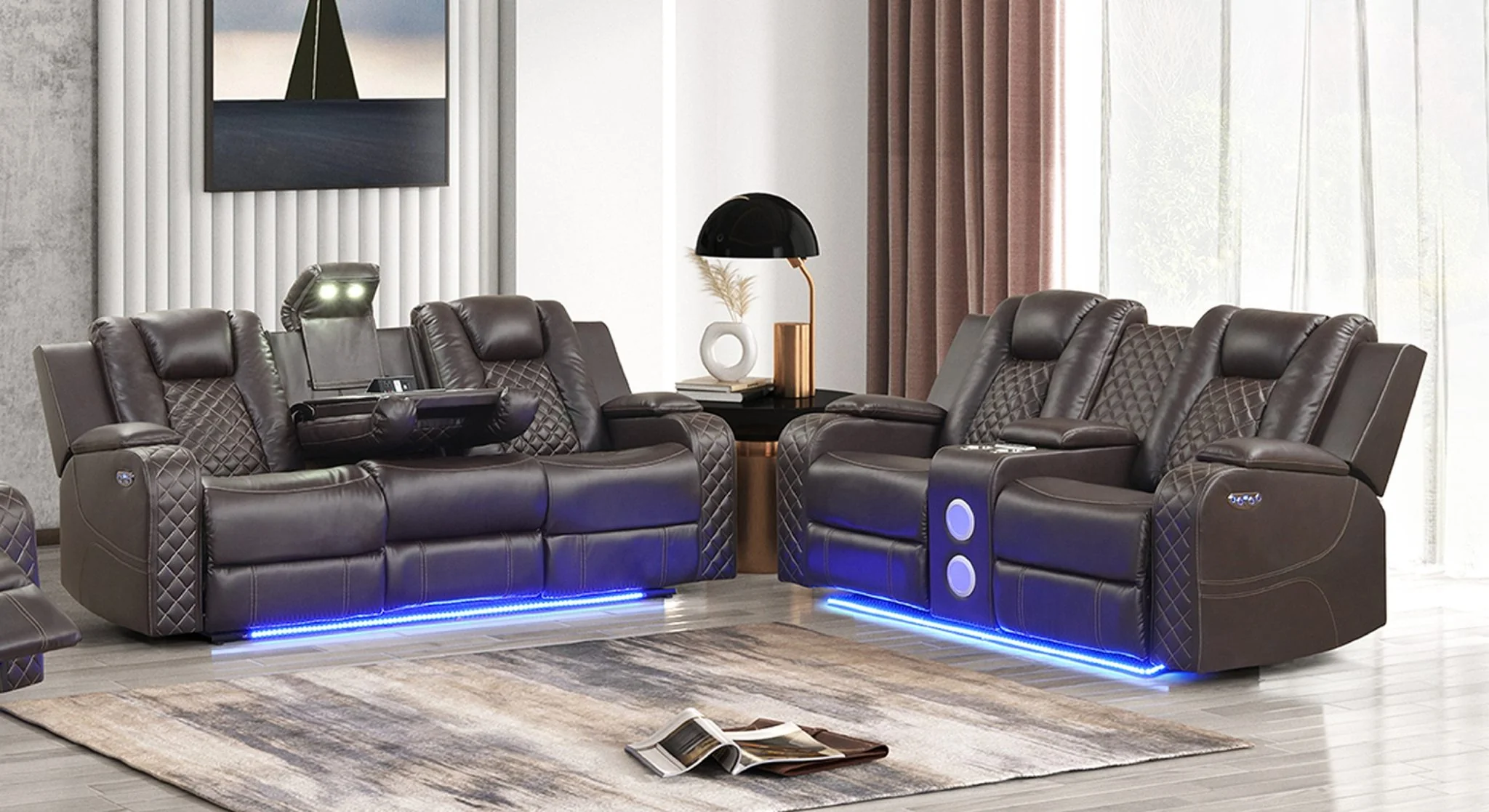 Benz 2PC Living Room Set Brown - Image 11
