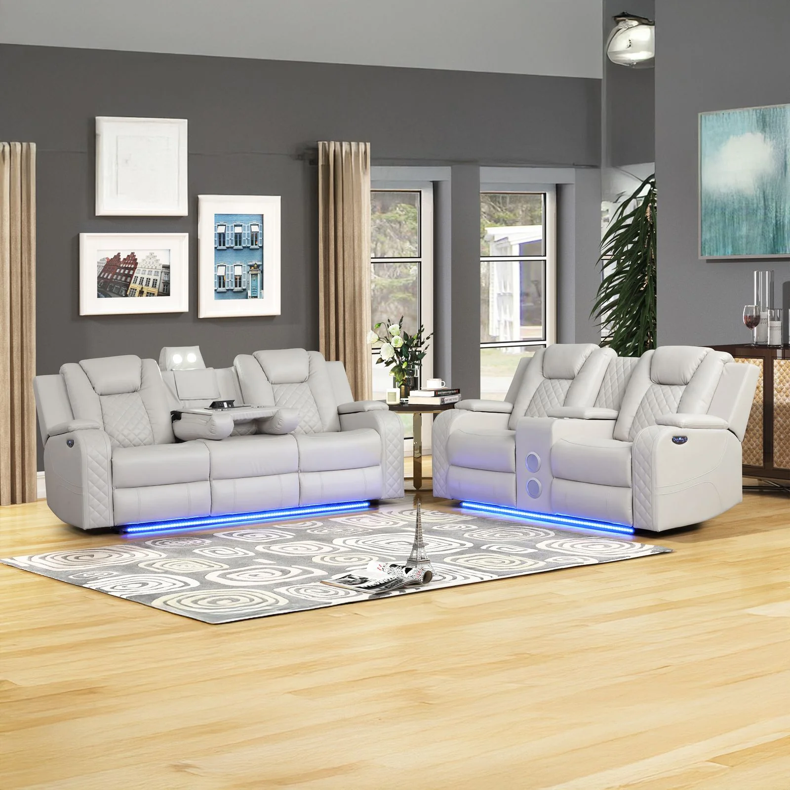 Benz 2PC Living Room Set Ice - Image 14
