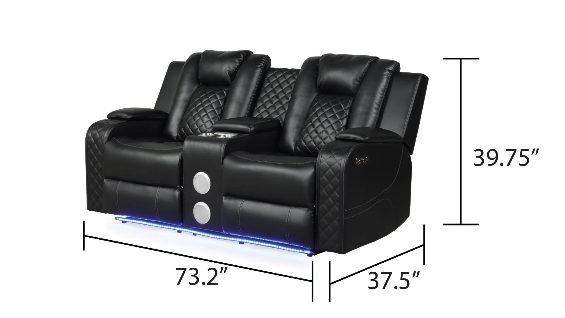 Benz 3 PC Living Room Set Black - Image 12