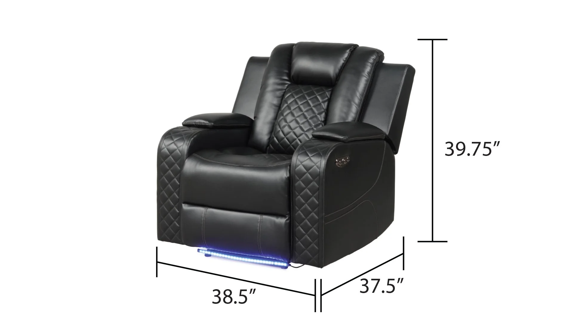 Benz 3 PC Living Room Set Black - Image 20