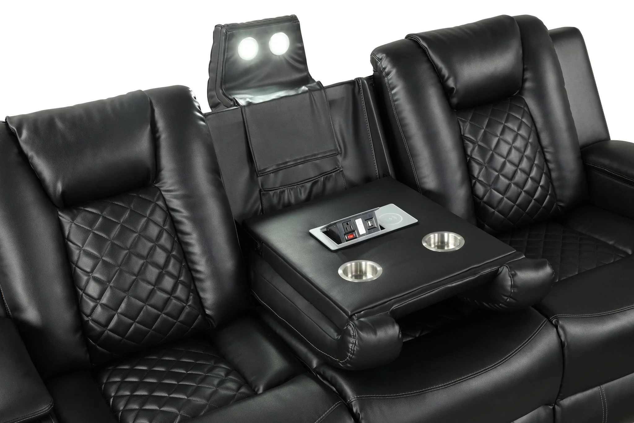 Benz 3 PC Living Room Set Black - Image 4
