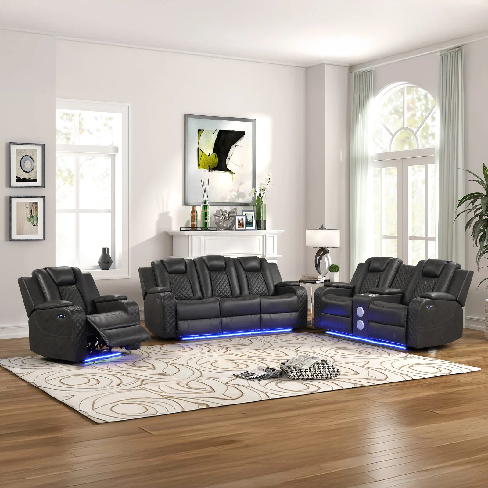 Benz 3 PC Living Room Set Gray - Image 20