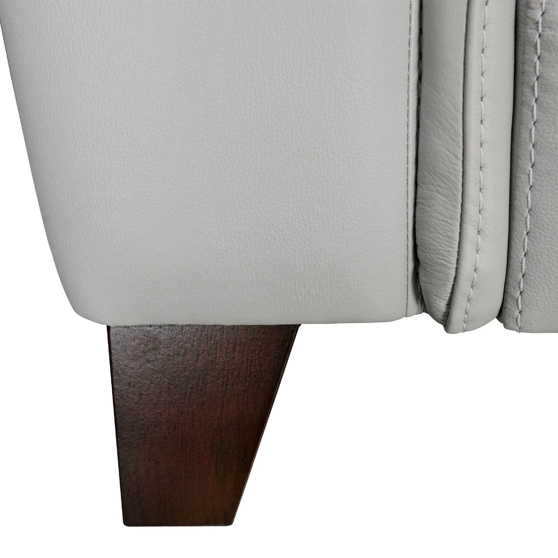 Bergen 87" Dove Gray Genuine Leather Square Arm Sofa - Image 7