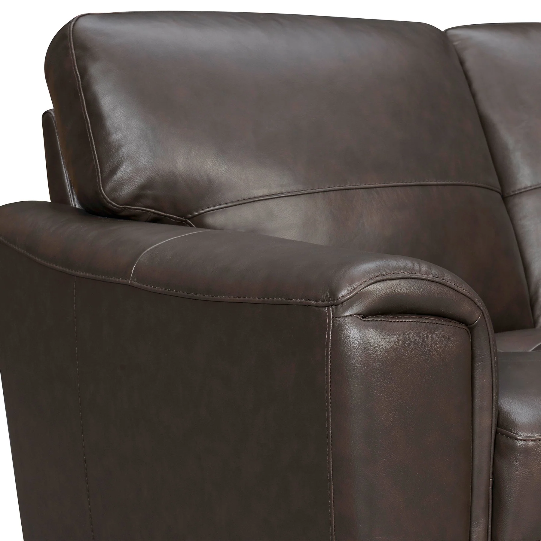 Bergen 87" Espresso Genuine Leather Square Arm Sofa - Image 4