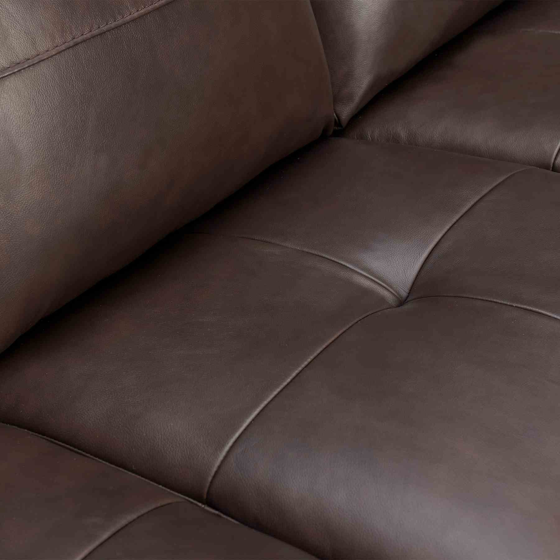 Bergen 87" Espresso Genuine Leather Square Arm Sofa - Image 6