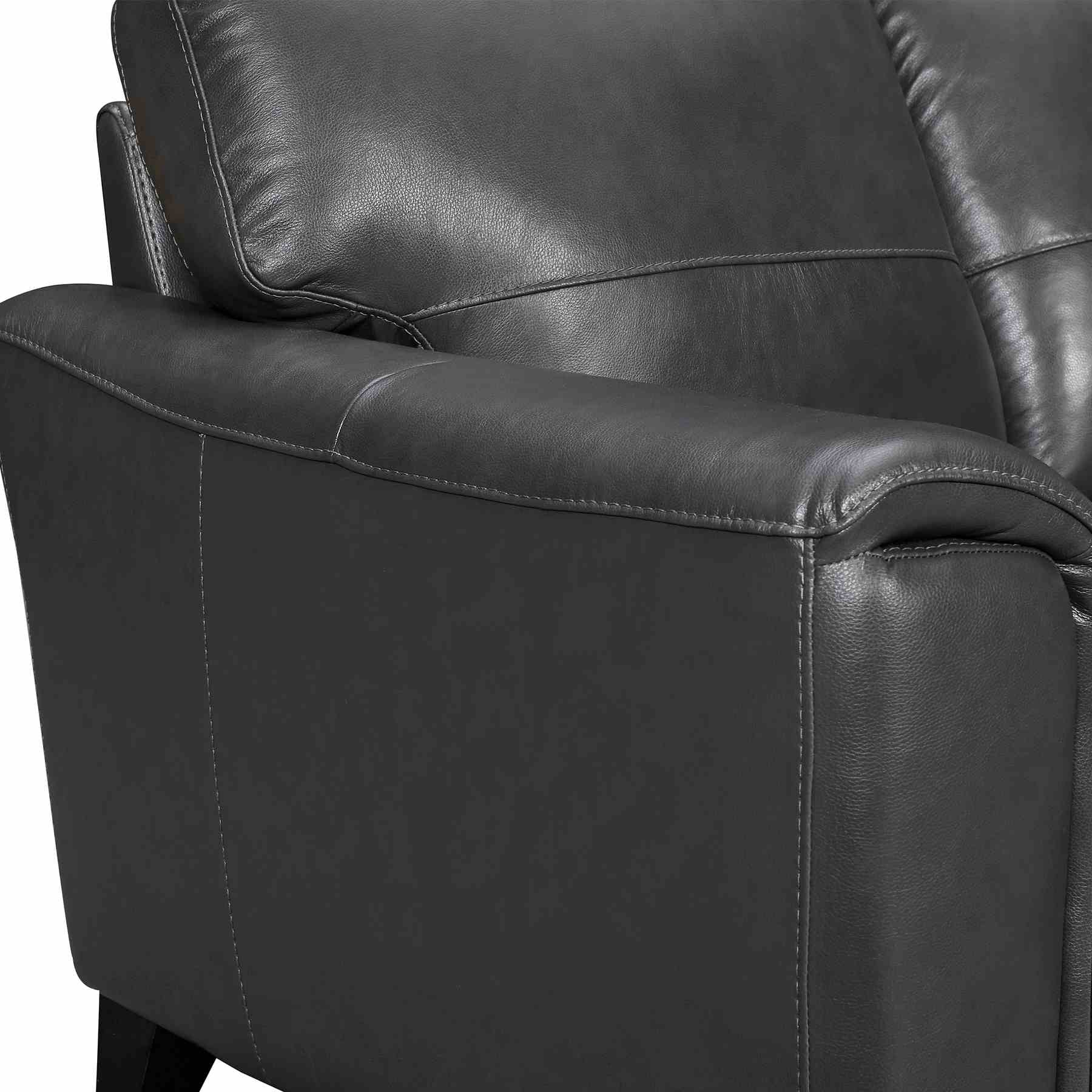 Bergen 87" Pewter Genuine Leather Square Arm Sofa - Image 4