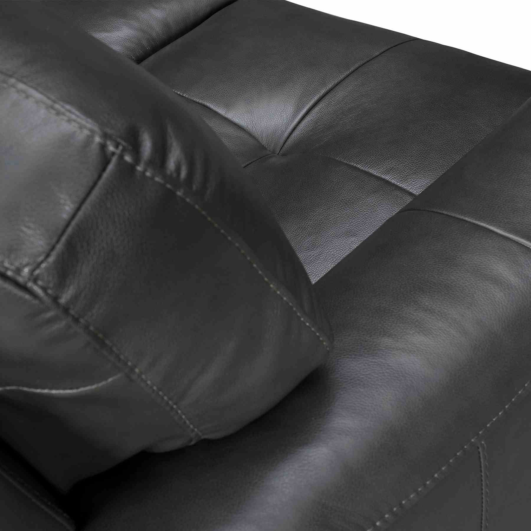 Bergen 87" Pewter Genuine Leather Square Arm Sofa - Image 5