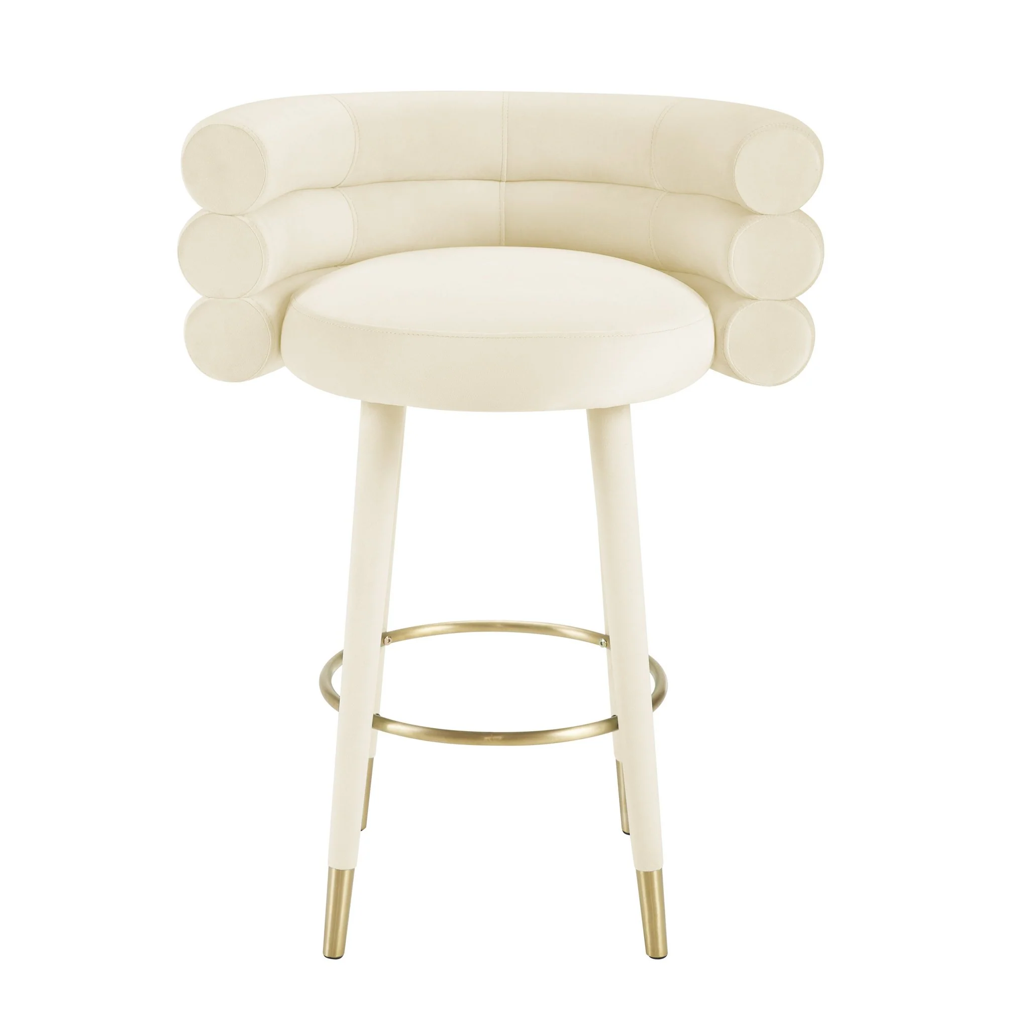 Betty Cream Velvet Barstool - Image 3