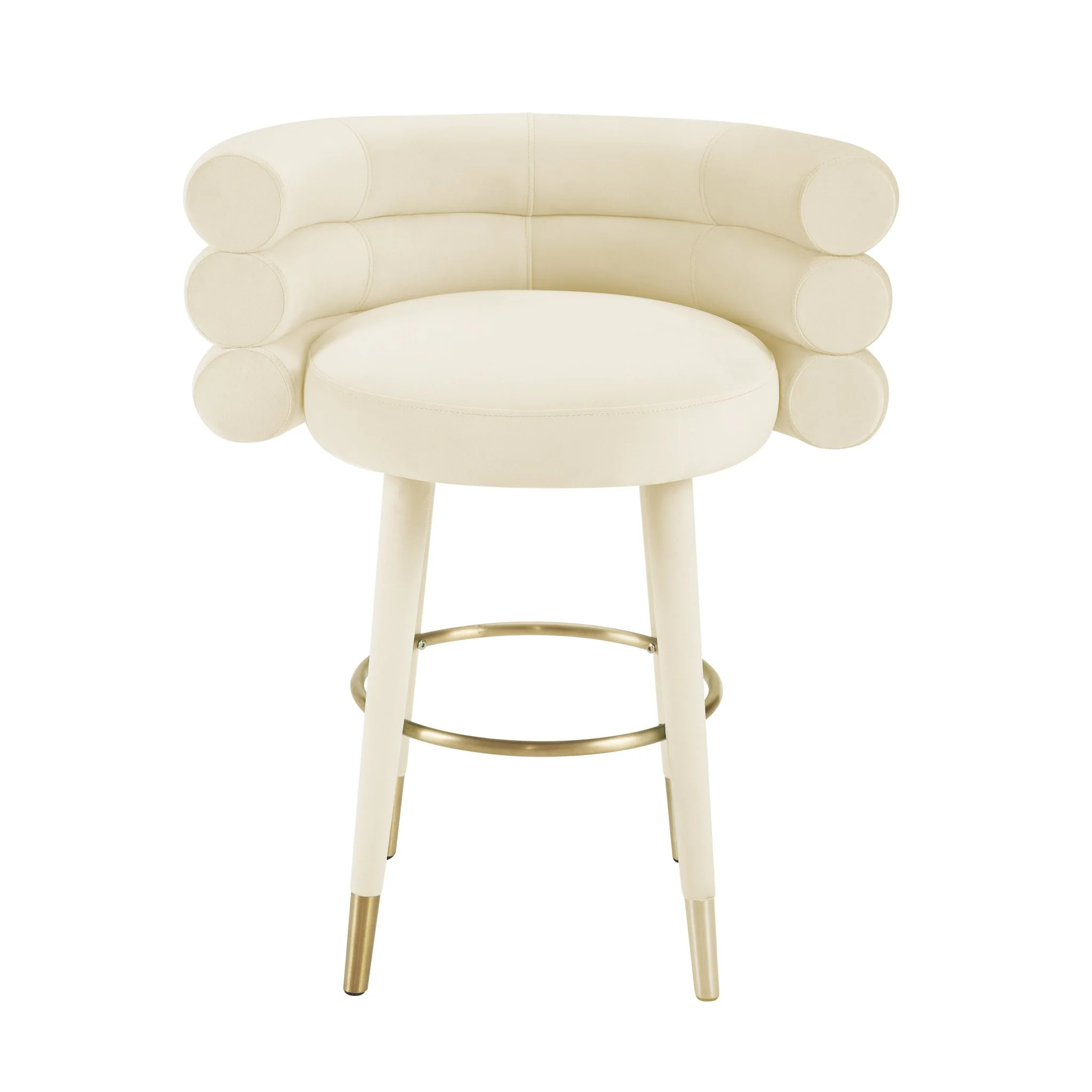 Betty Cream Velvet Counter Stool - Image 3