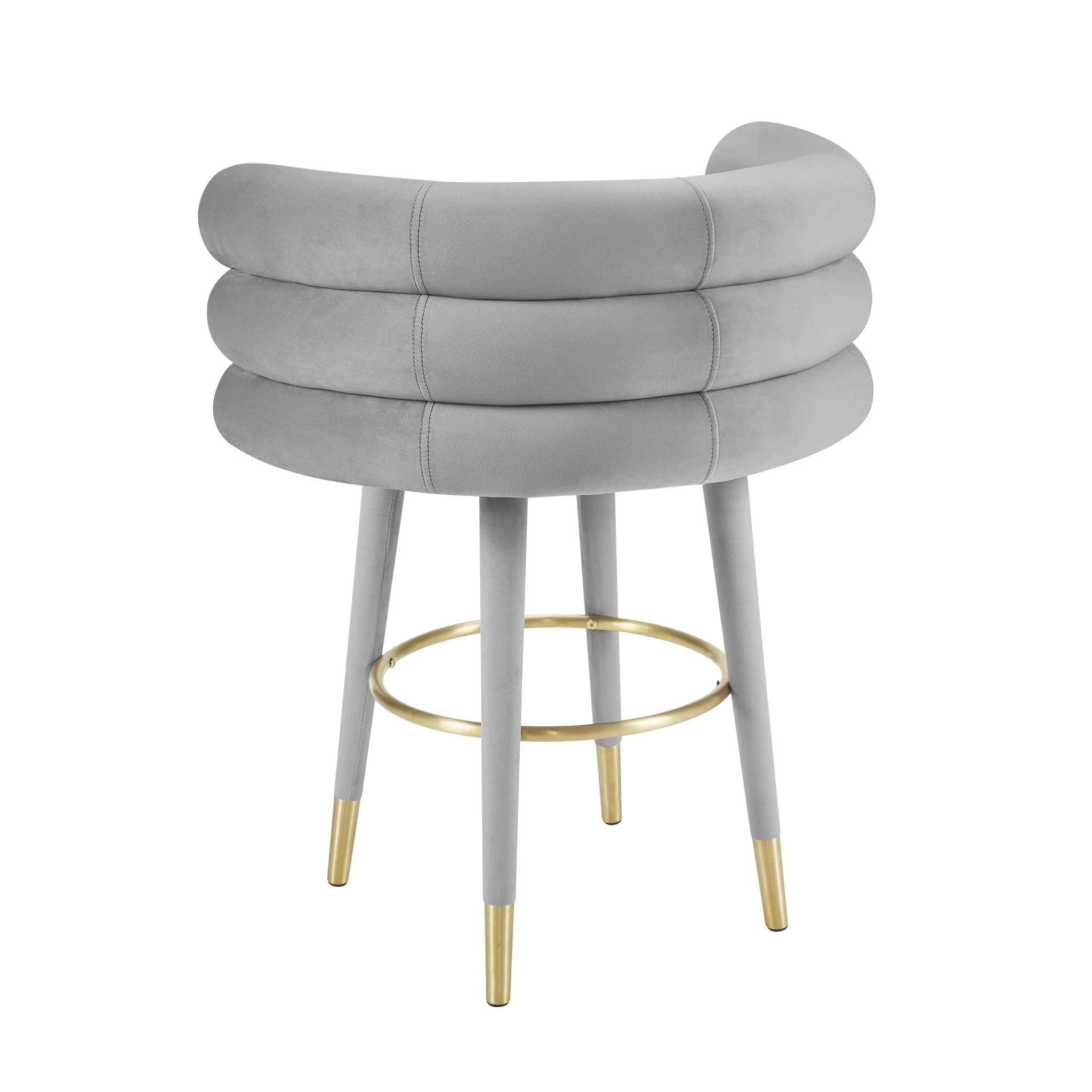 Betty Grey Velvet Counter Stool - Image 4