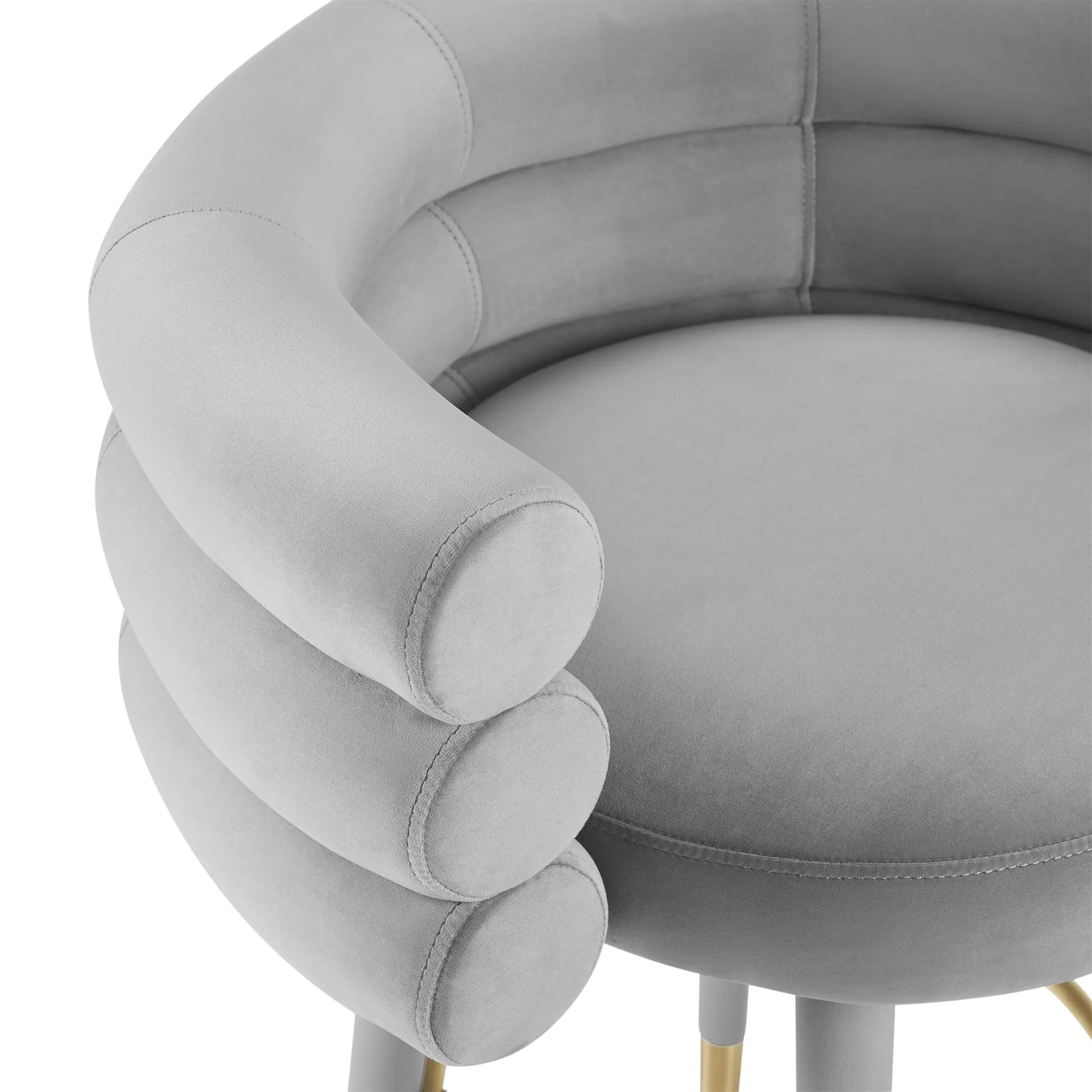 Betty Grey Velvet Counter Stool - Image 5
