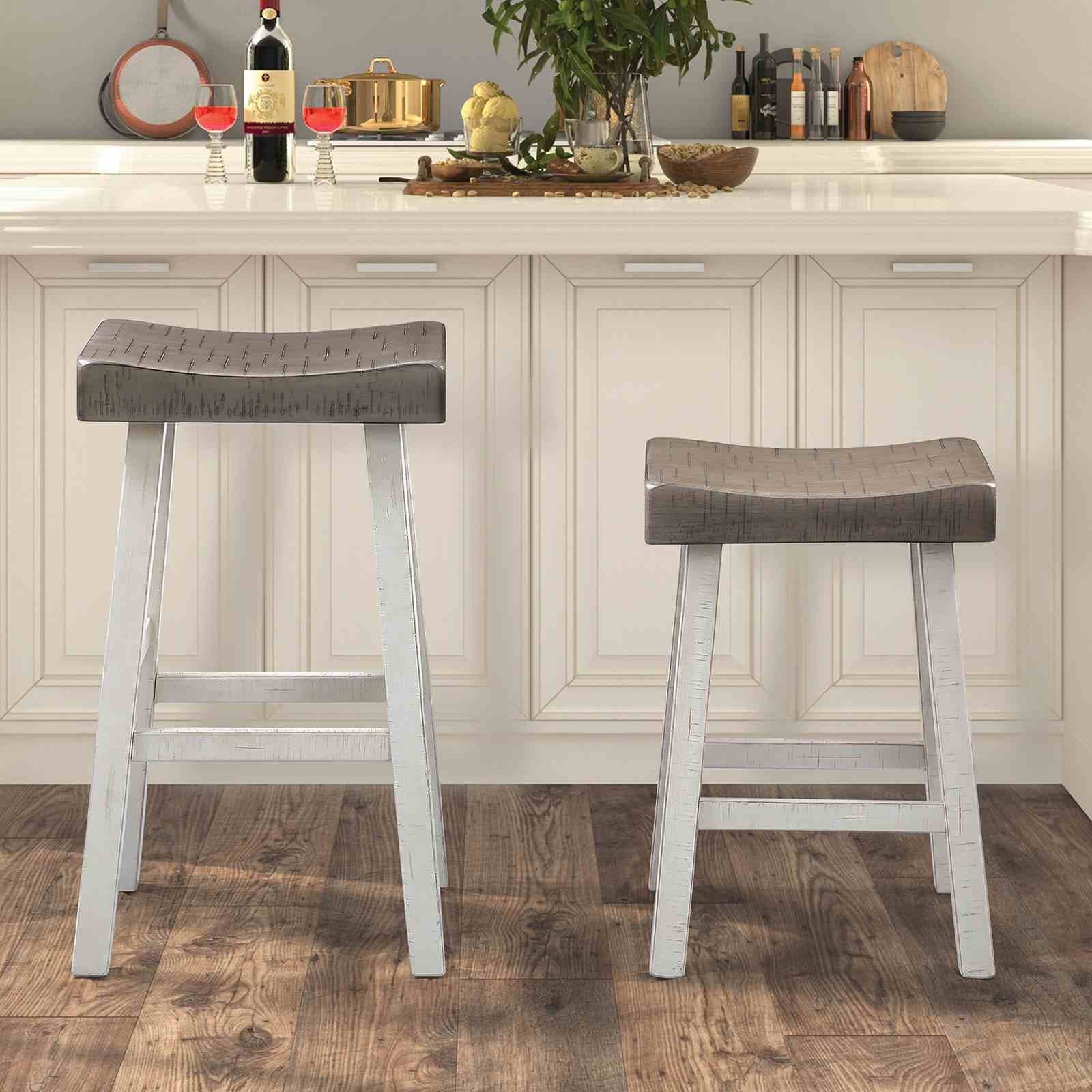 Biasca 29" Stool, (2/CTN), Gray/White - Image 2
