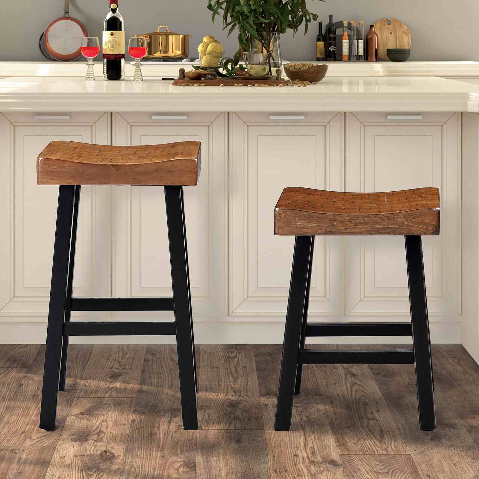 Biasca 29" Stool, (2/CTN), Oak/Black - Image 2