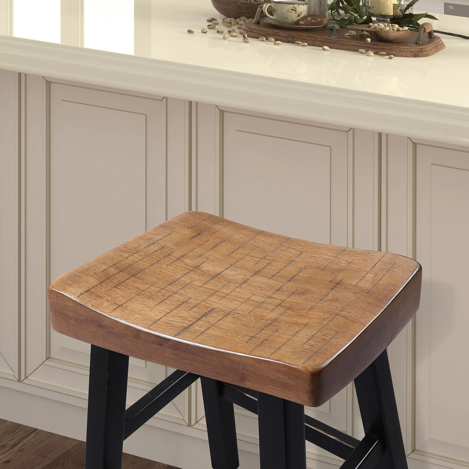 Biasca 29" Stool, (2/CTN), Oak/Black - Image 3