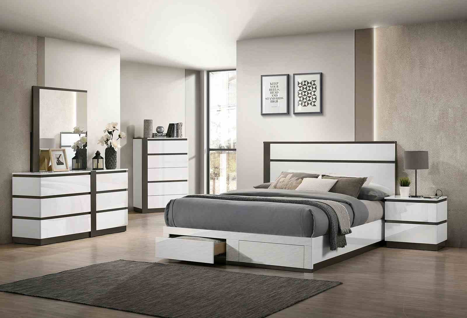 Birsfelden Queen Bed w/ Drawers, White - Image 4