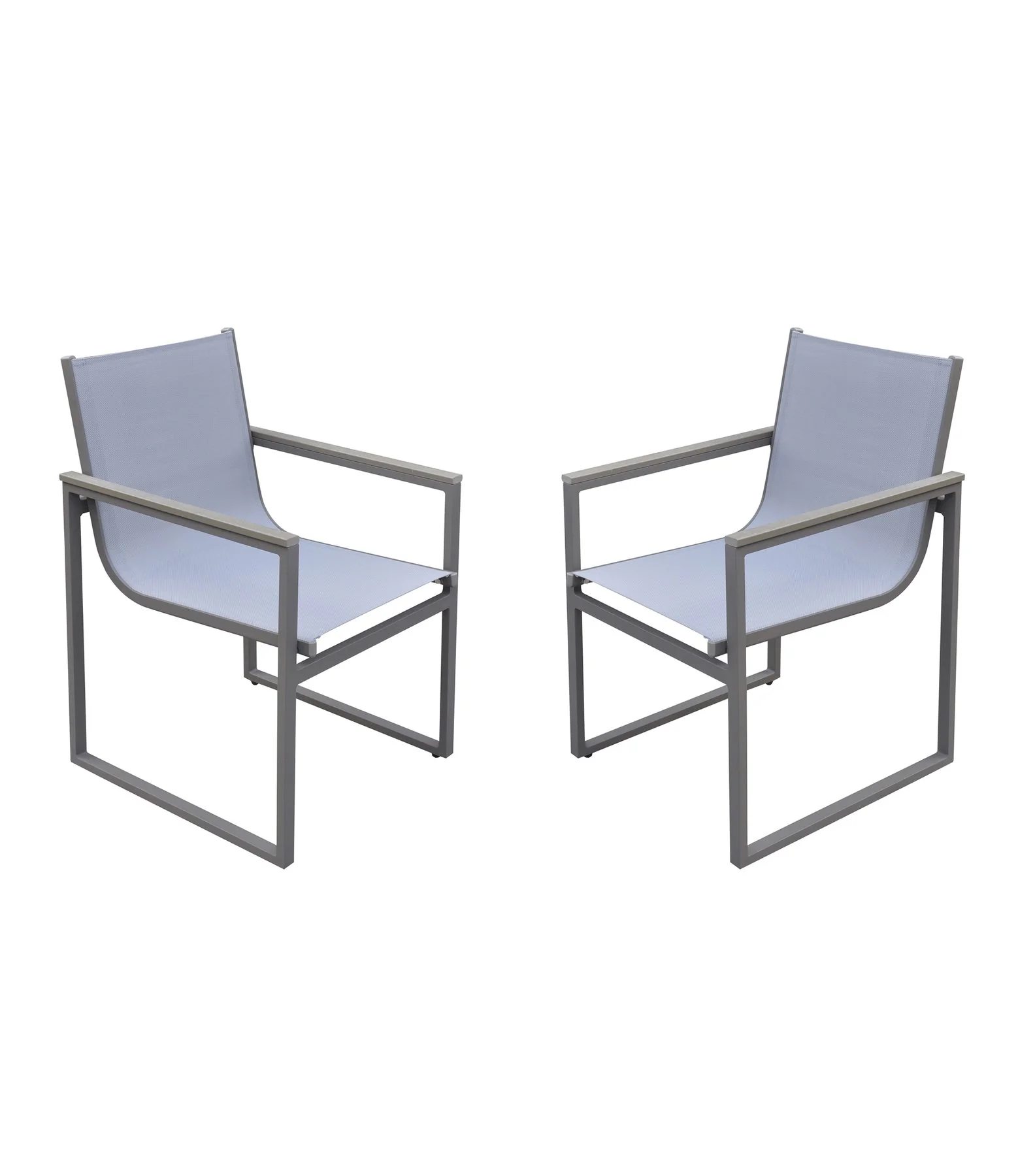Bistro Dining Set Gray Powder Coated Finish (Table with 4 chairs) - Image 2