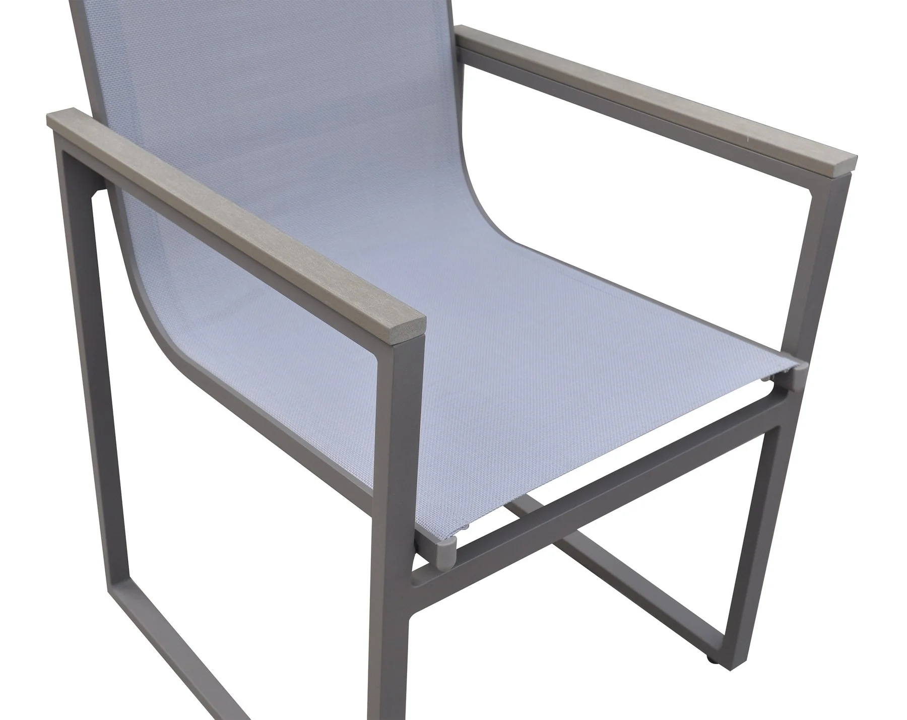 Bistro Dining Set Gray Powder Coated Finish (Table with 4 chairs) - Image 5