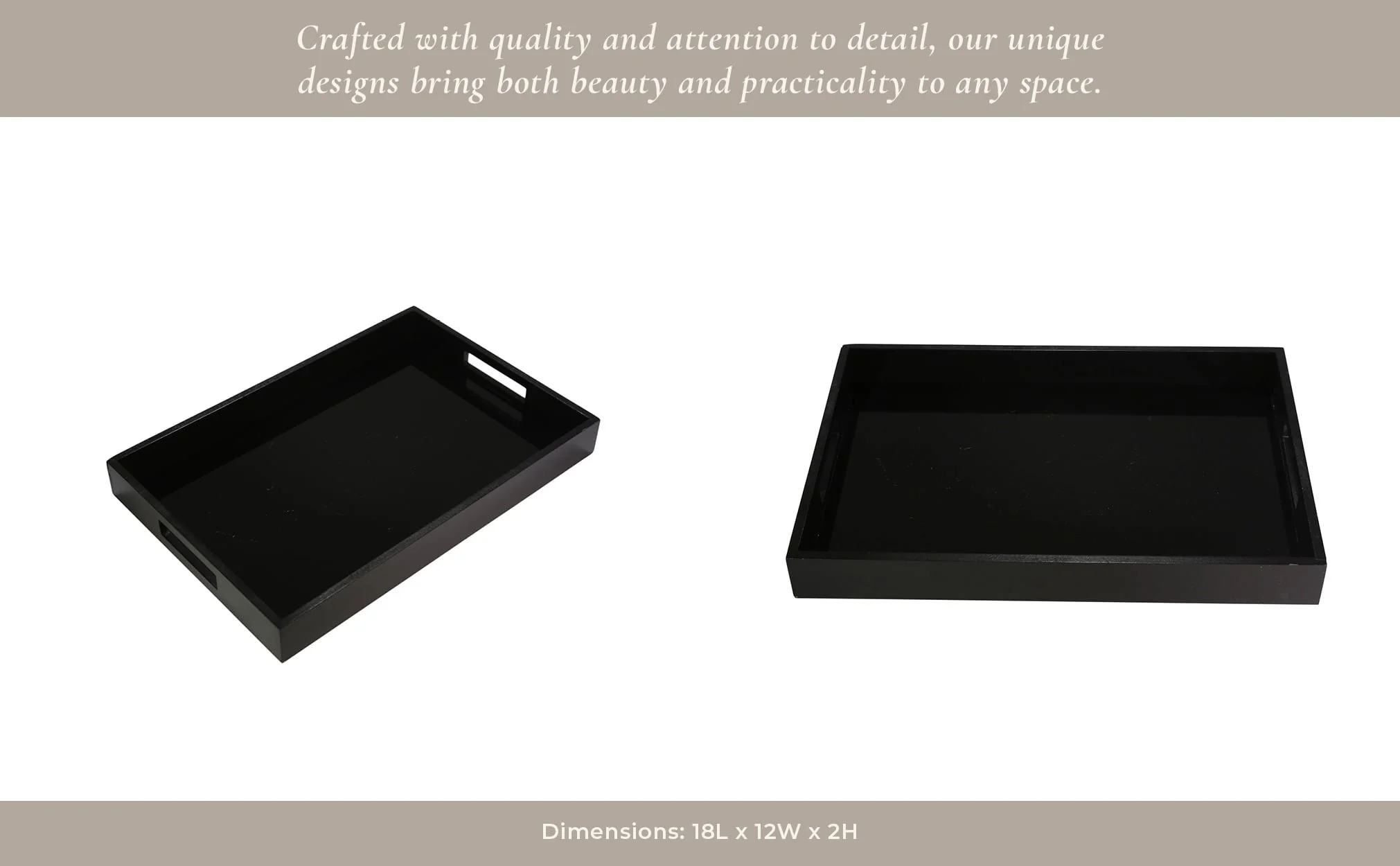 Black Wood/glass Tray - Image 10