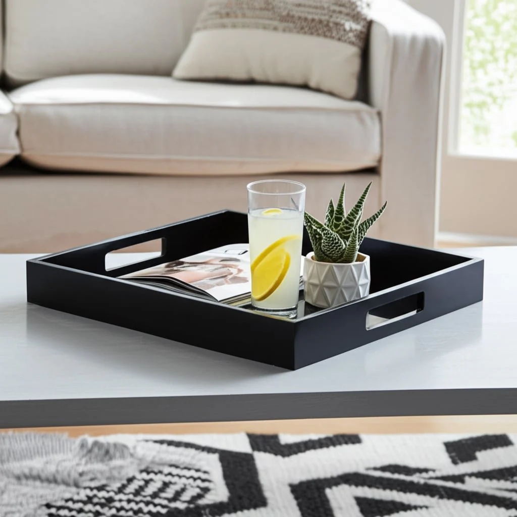 Black Wood/glass Tray - Image 6