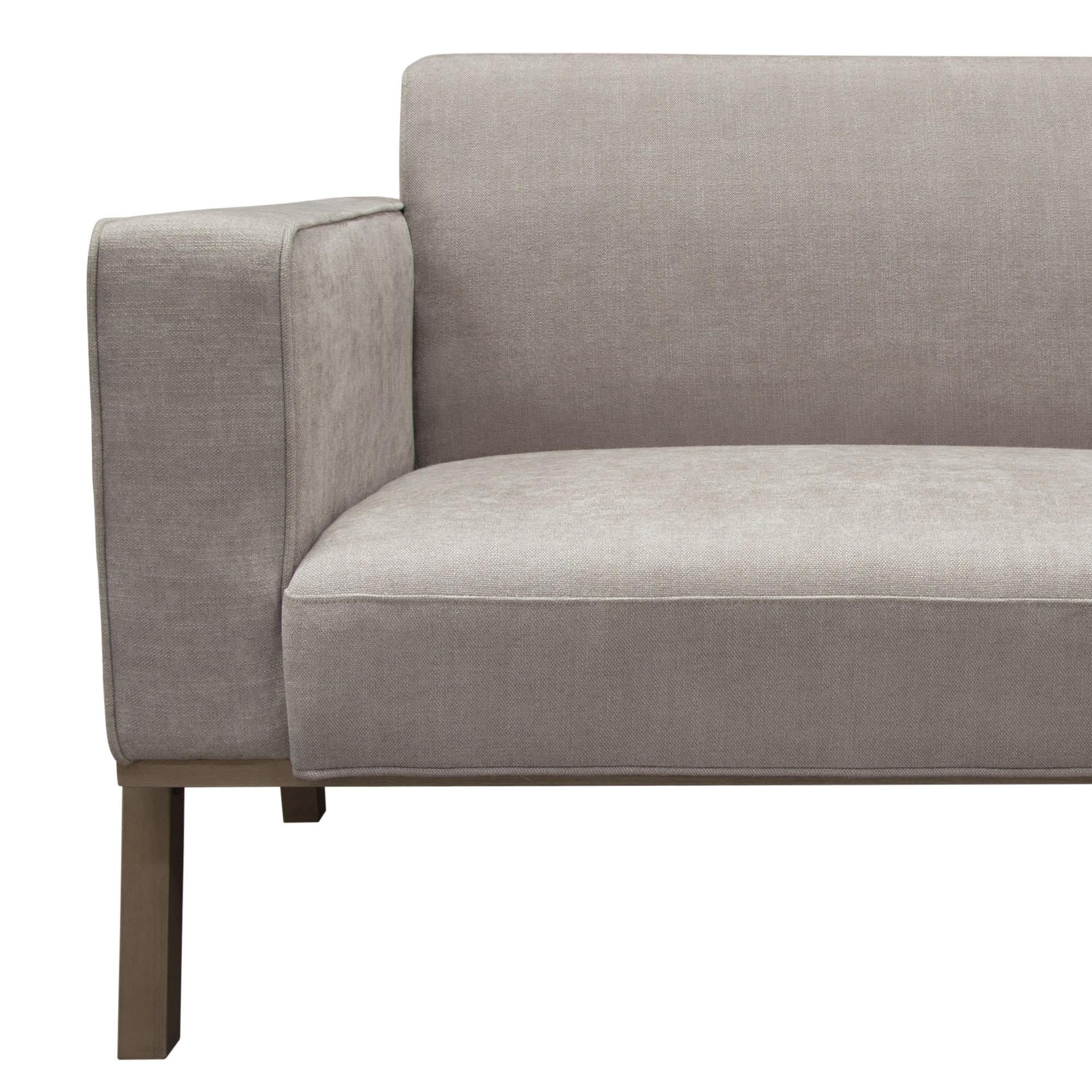 Blair Sofa in Grey Fabric with Curved Wood Leg Detail by Diamond Sofa - Image 7