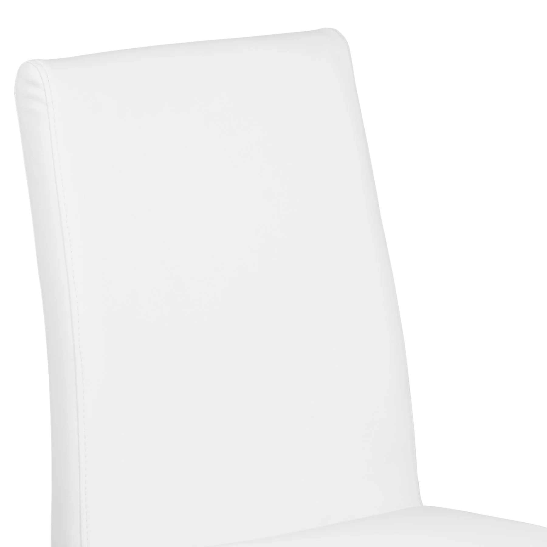 Blanca Contemporary Dining Chair in White Faux Leather with Brushed Stainless Steel Finish - Set of 2 - Image 2