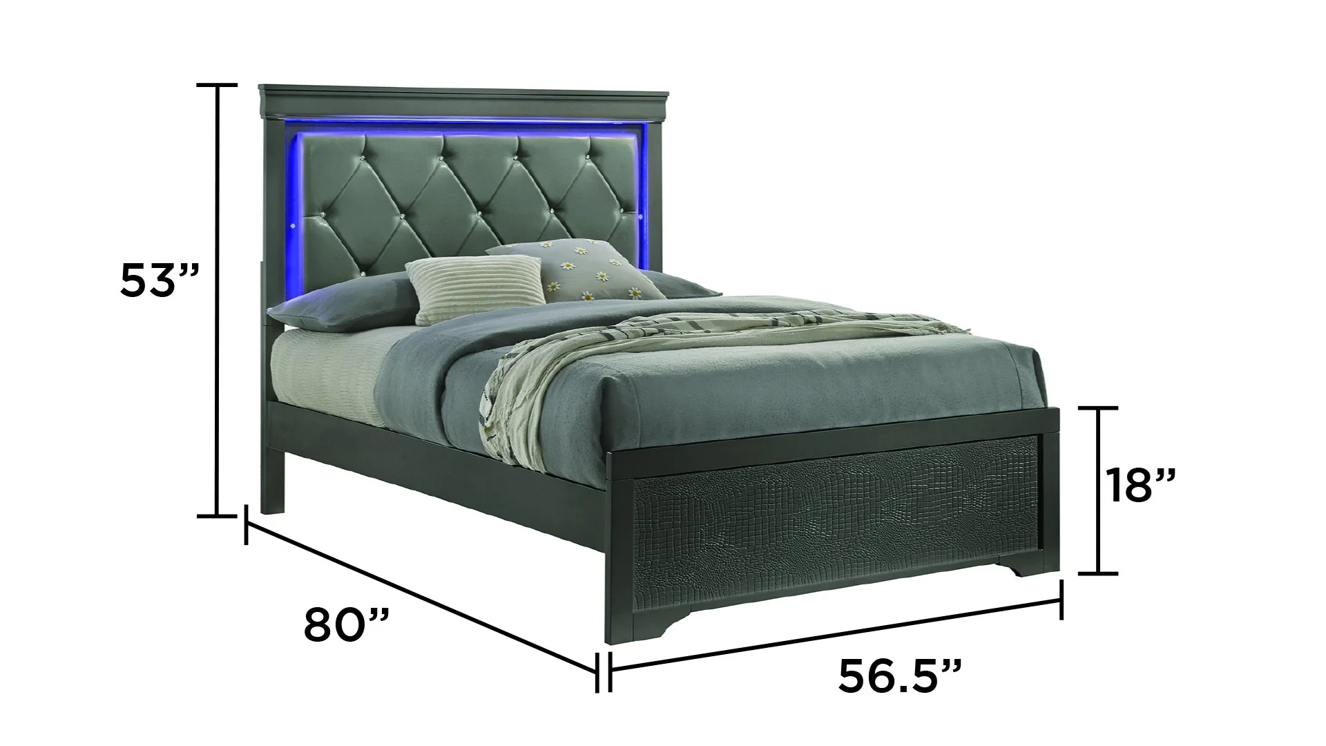 Blaze Full Bed Gray - Image 5